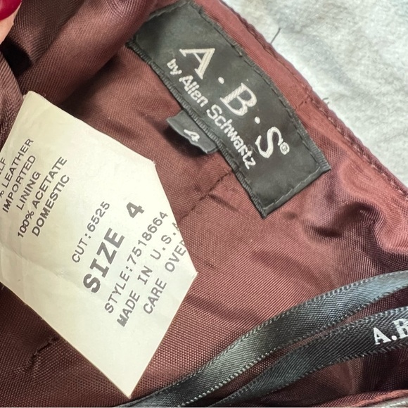 A. B. S. Allen Schwartz brown genuine leather pants size 4 - Picture 2 of 4
